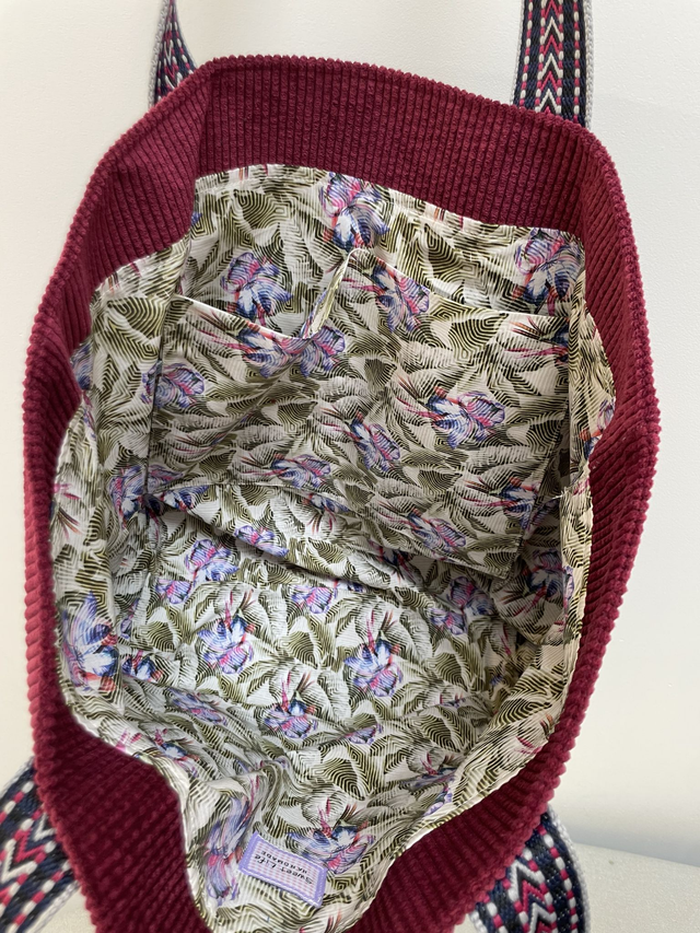 Cabas Essentiel - Velours Bordeaux