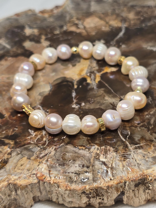 Bracelet Perle de culture d'eau douce multicolore 1 cm