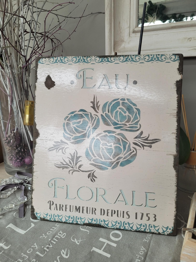 Plaque Émaillée "Eau florale"