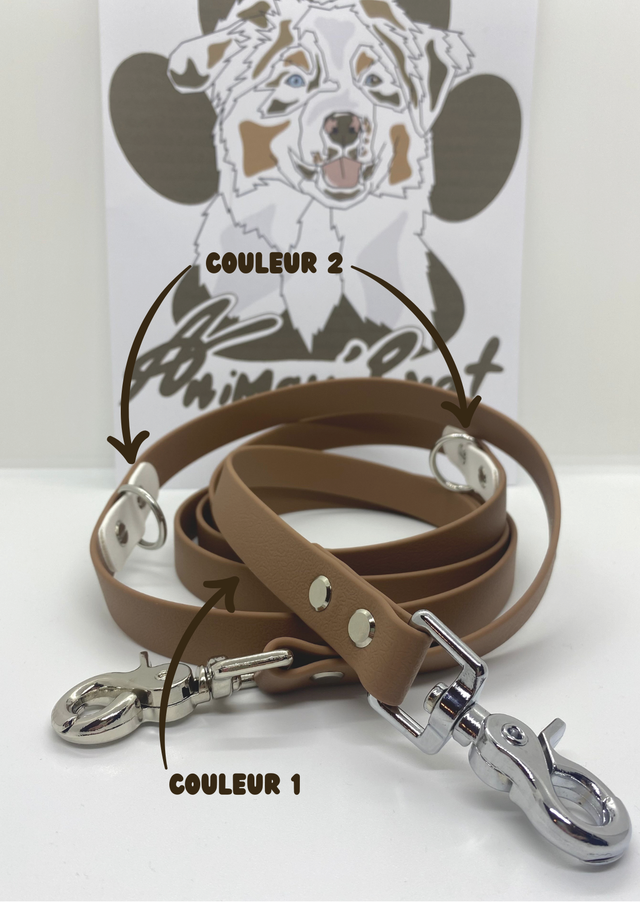 Laisse 3 points nuance de rouge / rose / noir