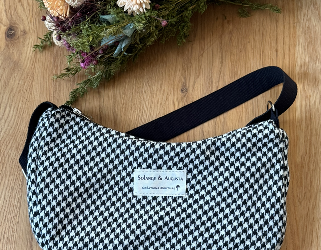 Sac baguette pied-de-poule 