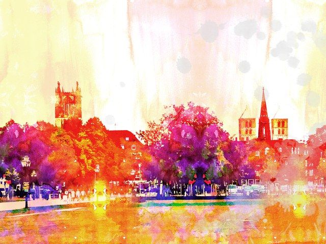 Münster-Skyline, illustriert