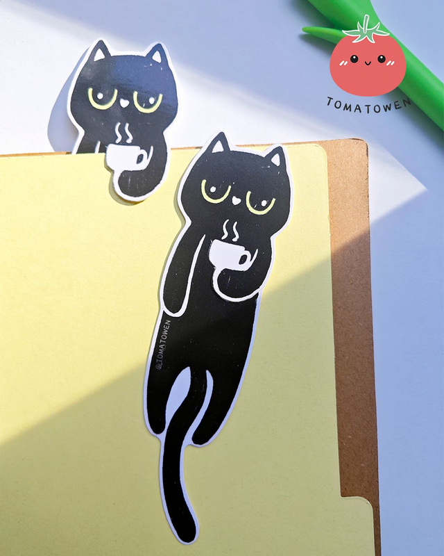 Bookmark: Coffee tea cat