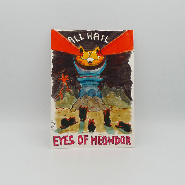 Original Art - All Hail Eye of Meowdor - 14x20,5cm - only one available    