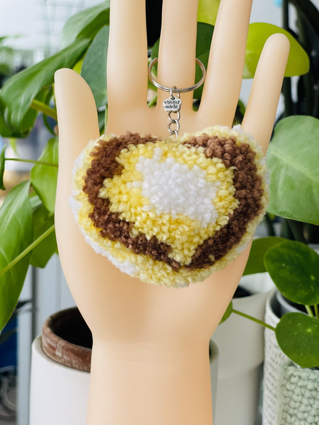 Banana Split - Porte-clé pompon coeur - XL