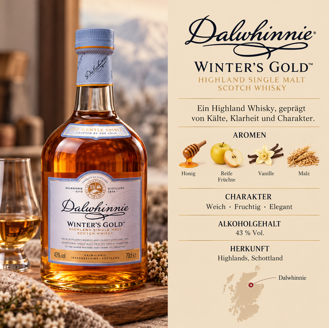 Winter's Gold Hihgland Single Malt Scotch Whisky, Dalwhinnie