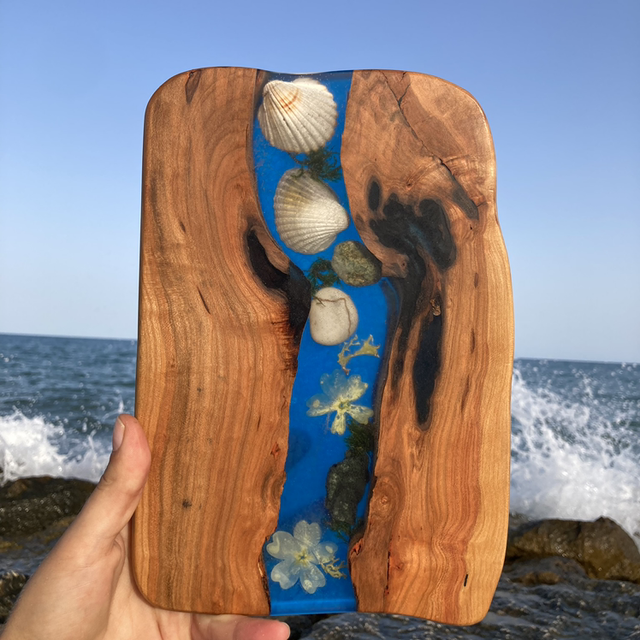 Apricot sea themed serving and cutting board 