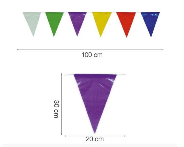 party ,  8845   50 METRI DI BANDIERINE IN PLASTICA, 20X30