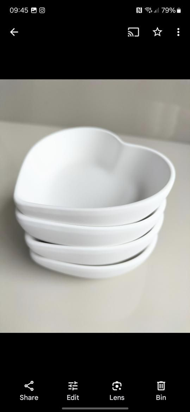 White heart trinket dish