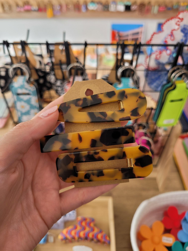 Tortoiseshell hairclip trio - HE-029