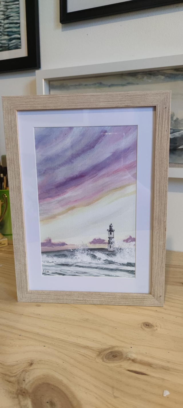 Phare dans les vagues Cadre boîte à clés 