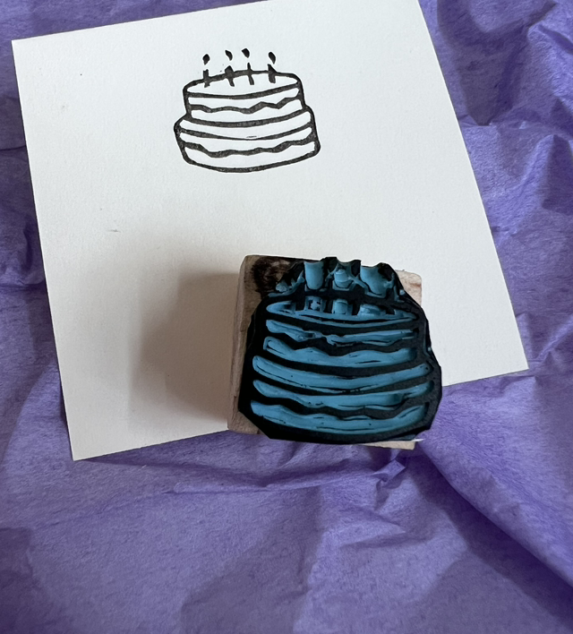 Tampon gâteau d'anniversaire - stamp-tober 2024 