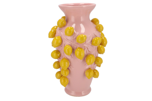 Fruit lemon light pink vase 