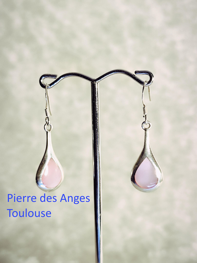 Boucle d'Oreilles Nacre Rose