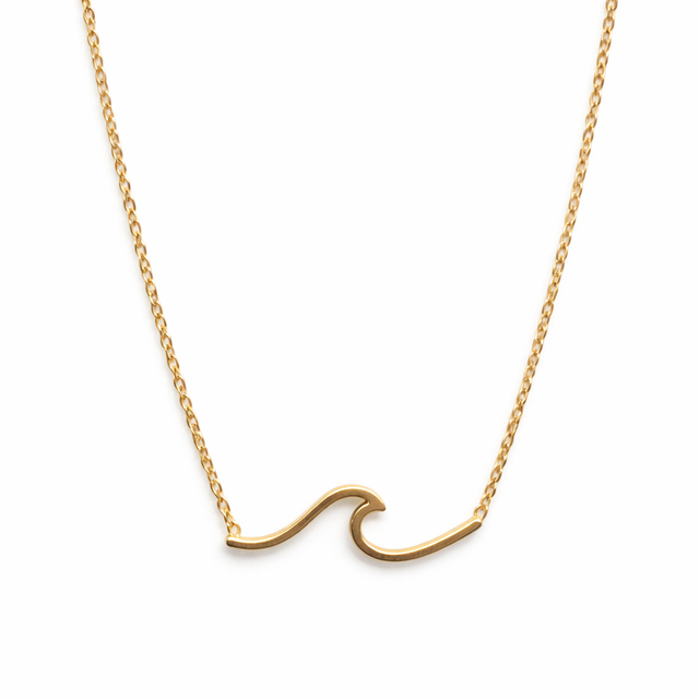 Cadena acero dorado ola 