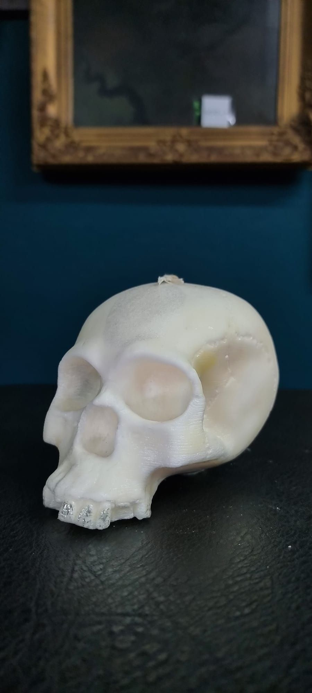 Schädelkerze, weiss