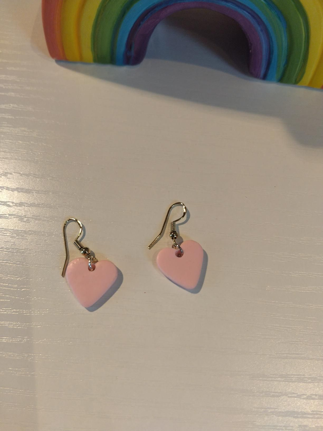 Handmade polymer clay earrings - Baby pink 