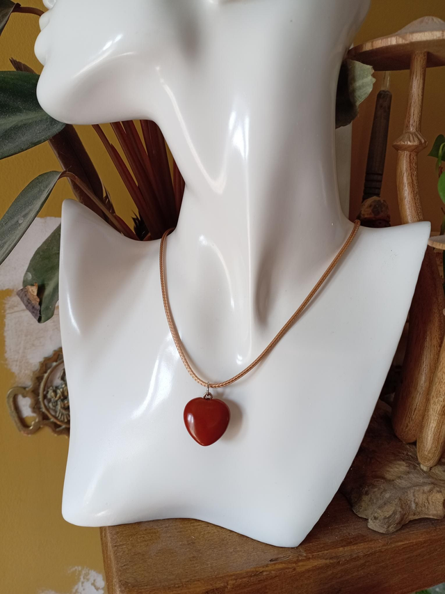 Red Jasper Heart Crystal Necklace