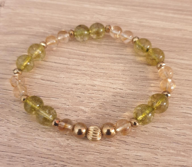 Citrine et olivine
