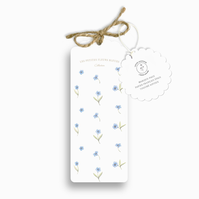 Marque-page - Les petites fleurs bleues 