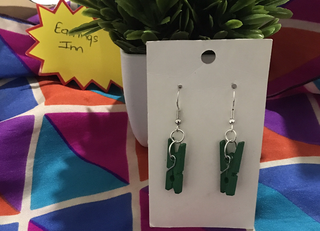 Green Wood Dangling Earrings-SWDE40