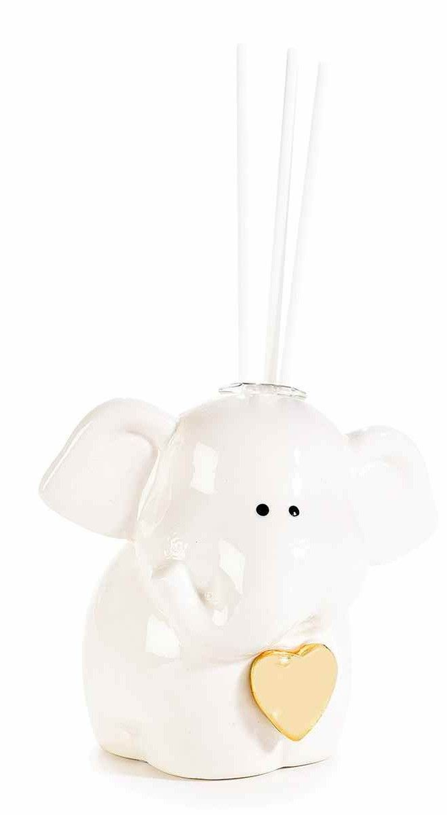 Eléphant en porcelaine avec cœur haut