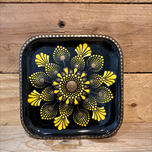 Copper and Yellow Hand Painted Dish 