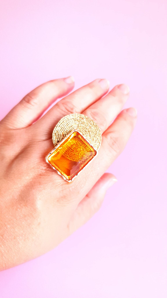 Bague Tourbillons orange pâle