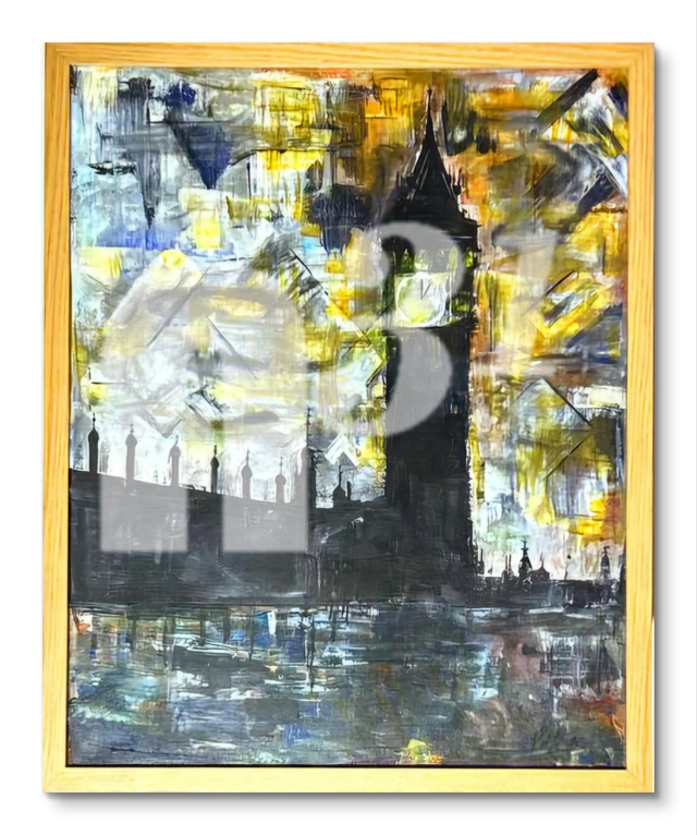 64.  Big Ben London. Abstract painting Original 