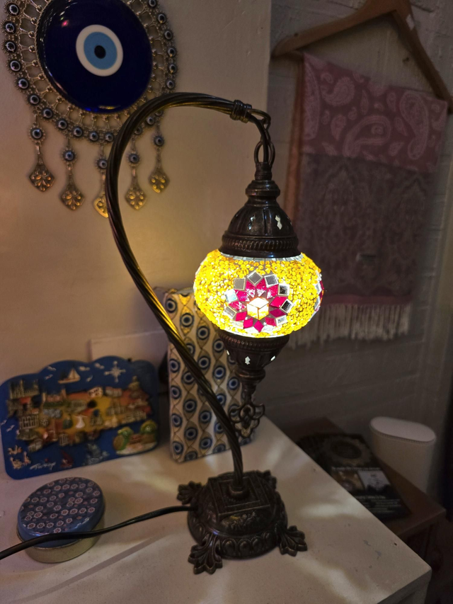 Small Mosaic Swanneck Table Lamp