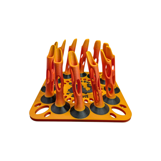 12 Arrow Fletching Stand/ Ground Quiver - (Orange to Yellow and Black) 