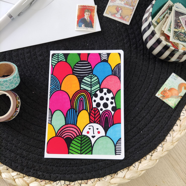 Dunes colorées - Carte double avec enveloppe