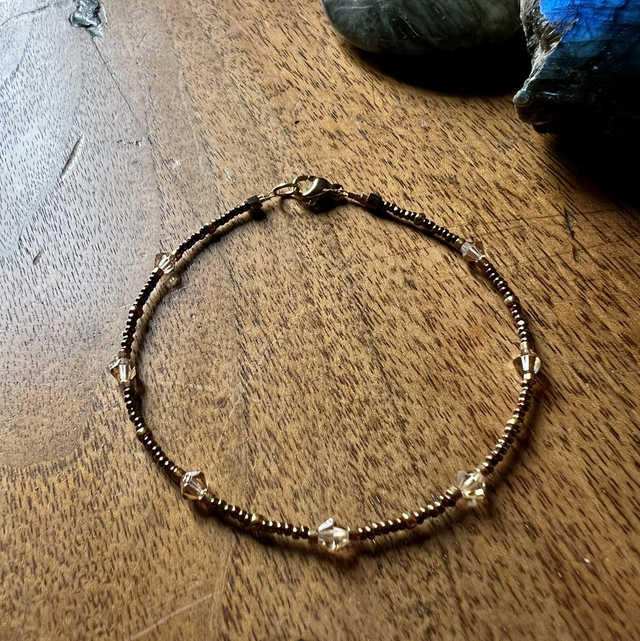 Bracelet cristal Swarovski, Perles de verre très fines