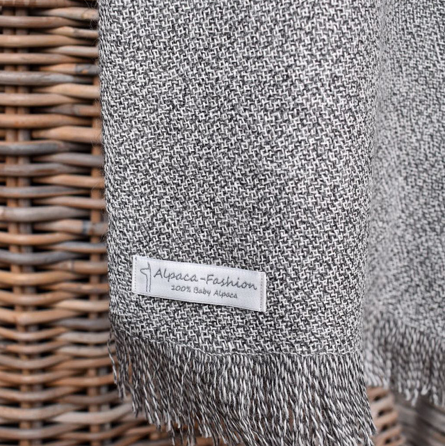 Heren sjaal | Licht grijs | Alpaca wol  