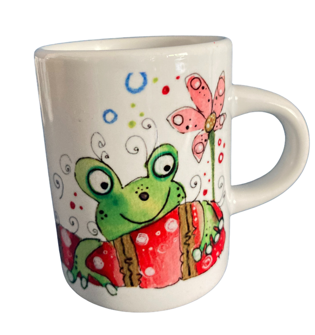 Keramiktasse "Frosch mit Luftmatratze"