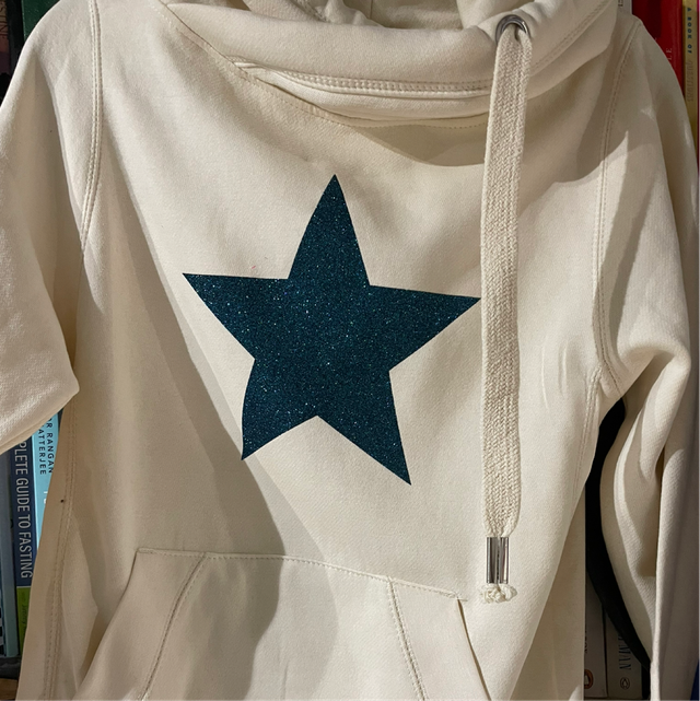 Glitter Mermaid Star Cross Neck Hoodie | Tambas Prints