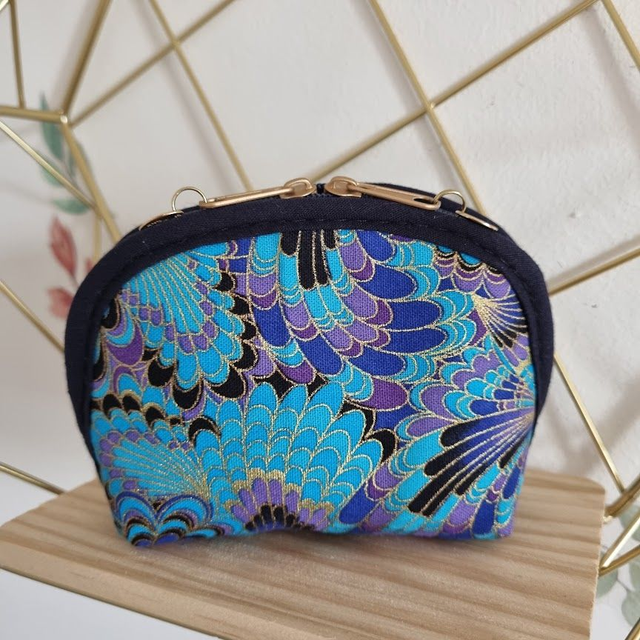 Porte-monnaie arrondi &quot;Hikari&quot; turquoise