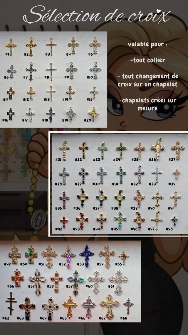 Collier croix au choix