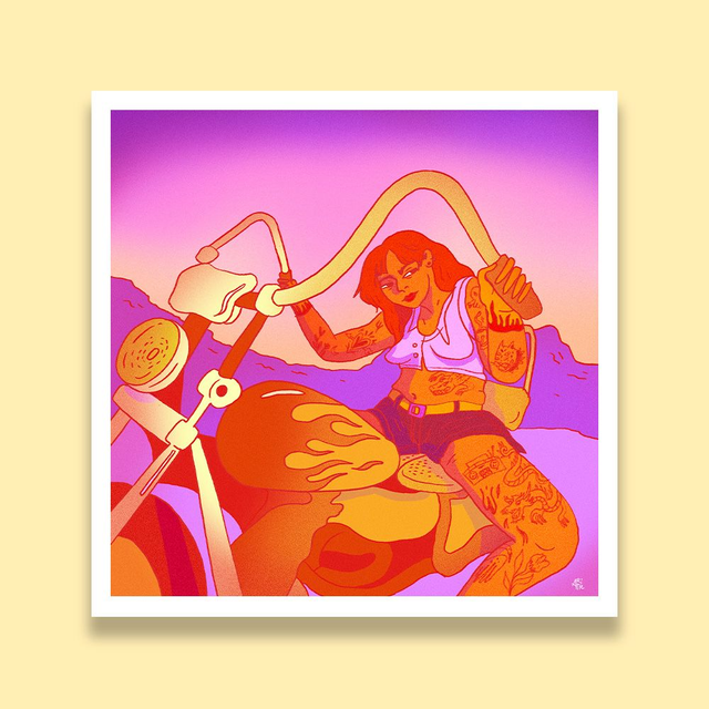 Motarde brune impression d'art en 20x20 cm