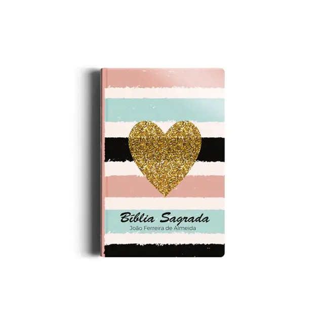 Bíblia Sagrada Listrada Coração | ARC | Letra Normal | Semi-luxo