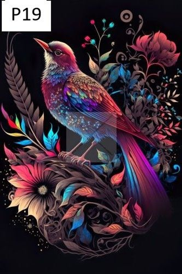 Panneau oiseau en Polyester - 30x30cm 