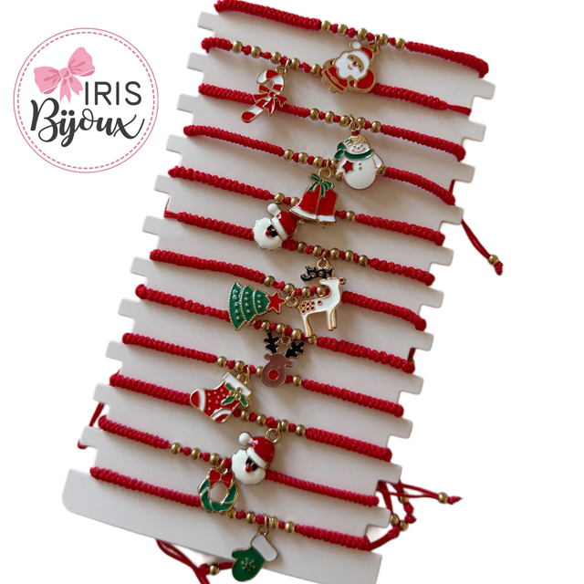 Bracciale natalizio regolabile  con Charms pendente 