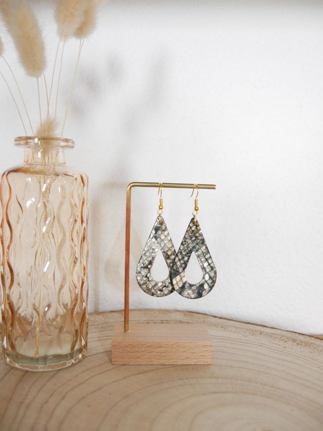 LÉSIA python noir / doré