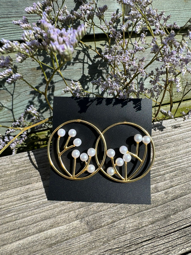 Statement earrings - brass