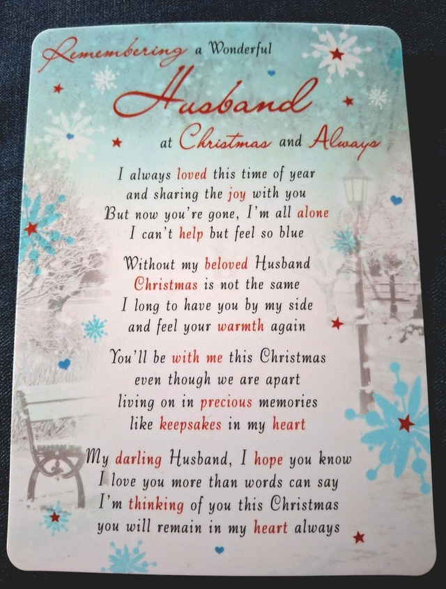 Christmas Verse Graveside, Memorial, Funeral, Remembrance, Cemetery Cards.