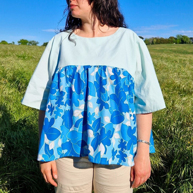Blouse upcyclée Delphine – Taille XXL