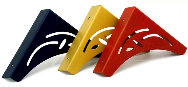 Lot de 2 équerres d'étagère 15x15cm  or