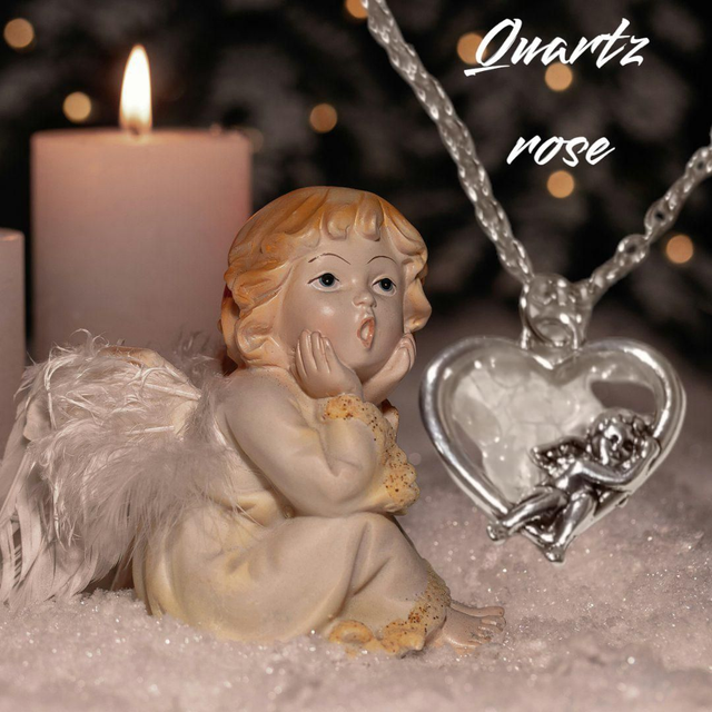Collier ange Quartz rose