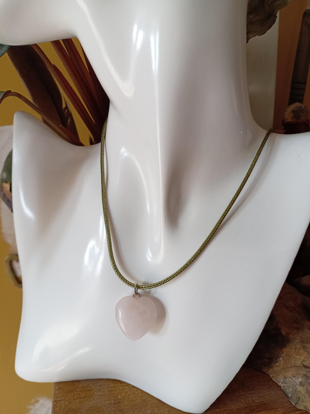 Rose Quartz Heart Crystal Necklace