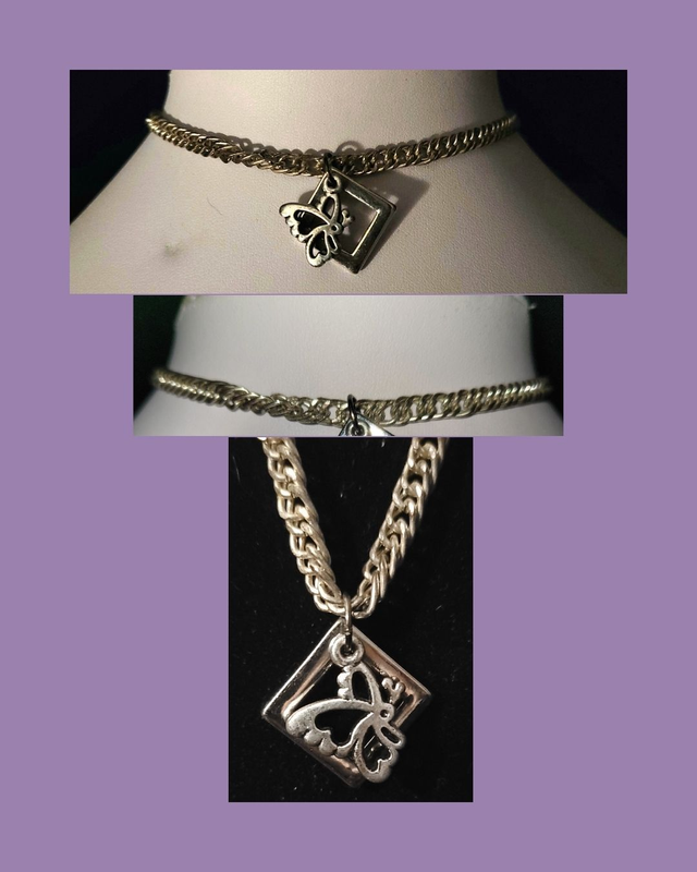 Silver Butterfly Choker